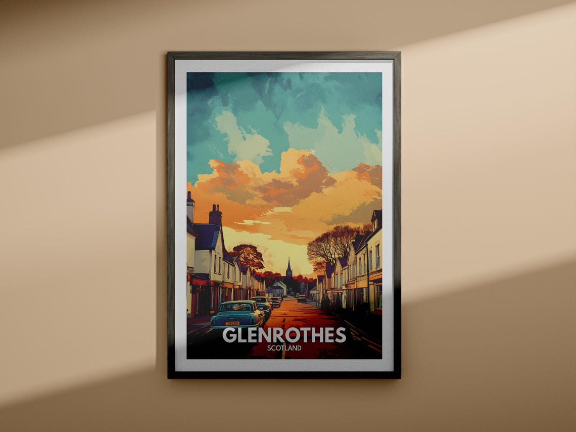 Glenrothes Travel Print Scotland Glenrothes Travel Poster Scotland Travel Poster United Kingdom Wall Art Scottish Art Decor - Image 3