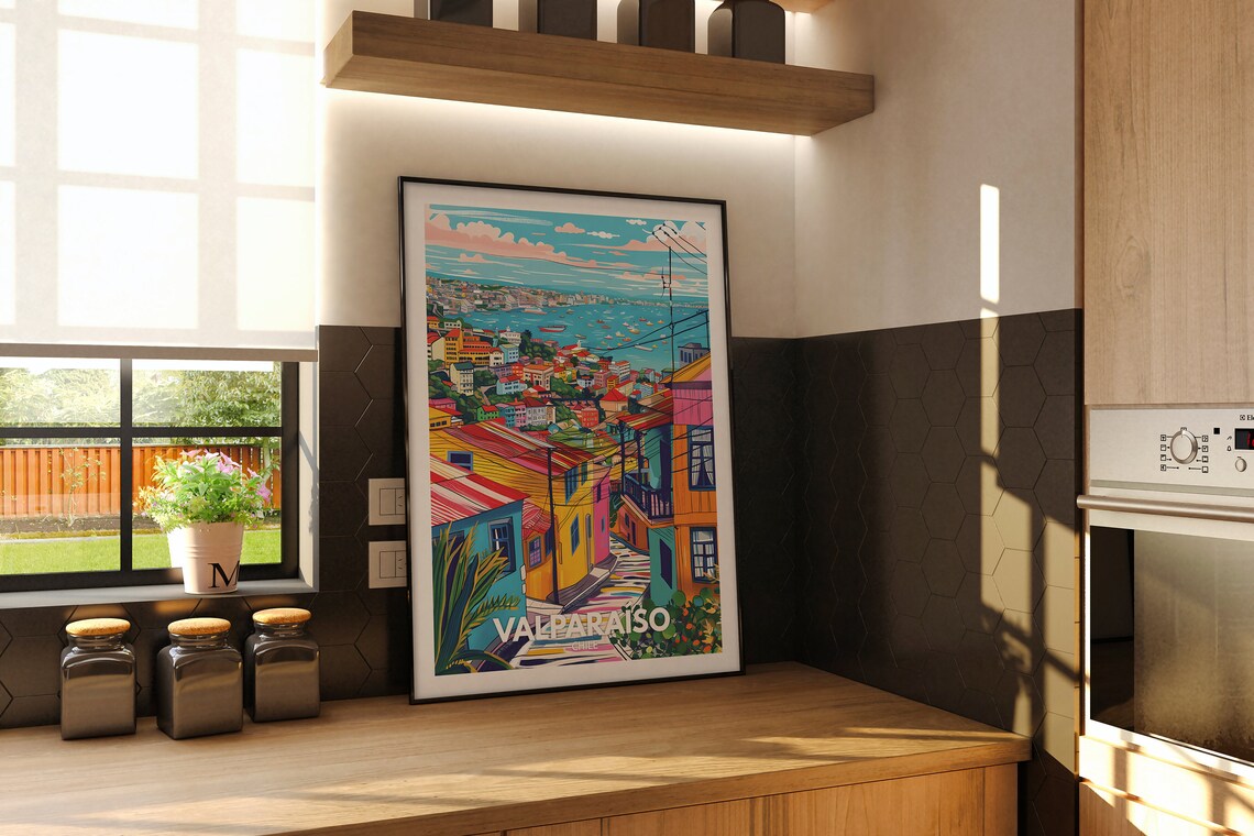 Valparaso Travel Poster, Chile Cityscape - Image 2
