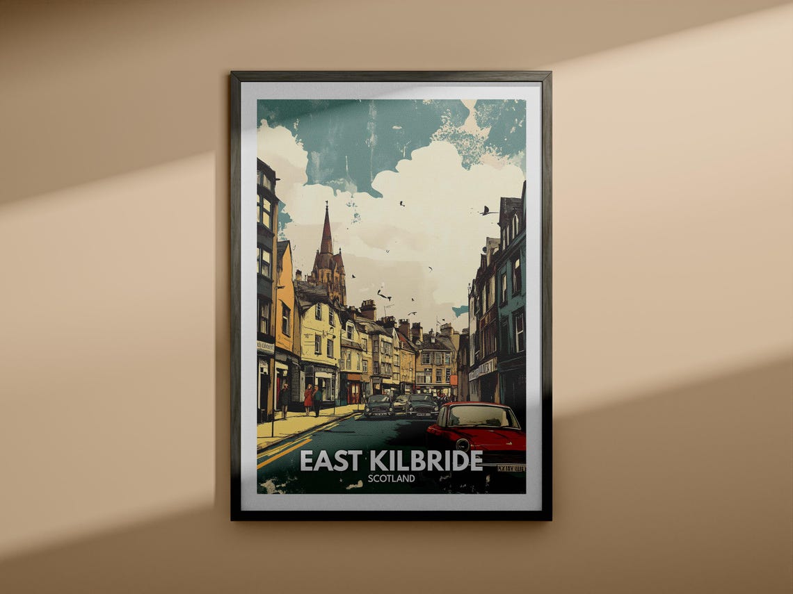 East Kilbride Travel Print Scotland East Kilbride Travel Poster Scotland Travel Poster United Kingdom Wall Art Scottish Art Decor - Image 3