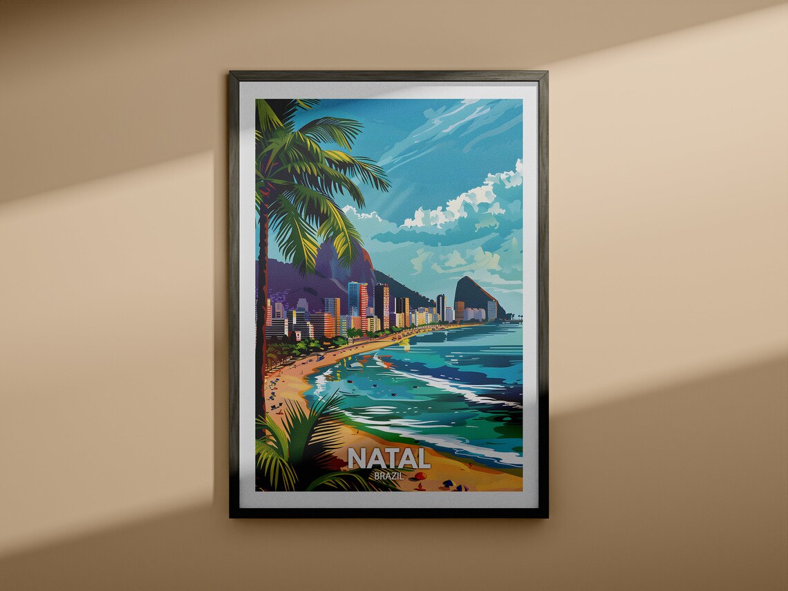 Natal Print Brazil Natal Travel Poster Brazil Travel Poster Brazil Cityscape Wall Art Unique City Decor - Image 3