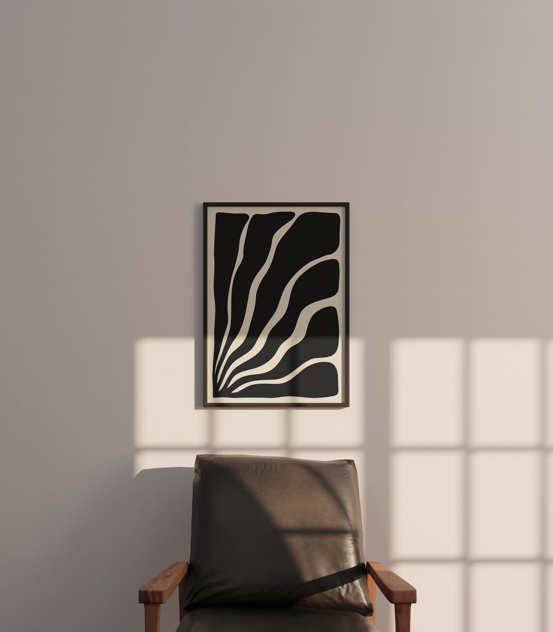 Black Wavy Stripe Abstract Pattern Modern Minimalist Art Poster - Image 3