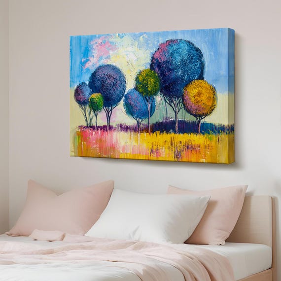 Garden Flower Decorative Canvas Wall Art Large Housewarming Gifts Abstract Print