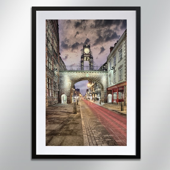 Eastgate Clock Chester Architecture Travel Poster
