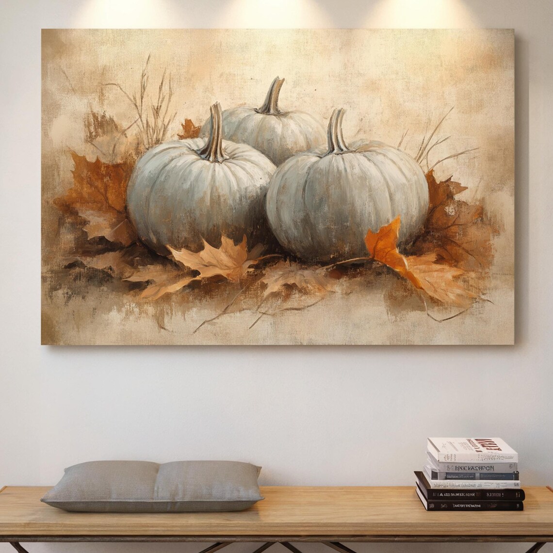 Rustic White Pumpkin Fall Harvest Art Print