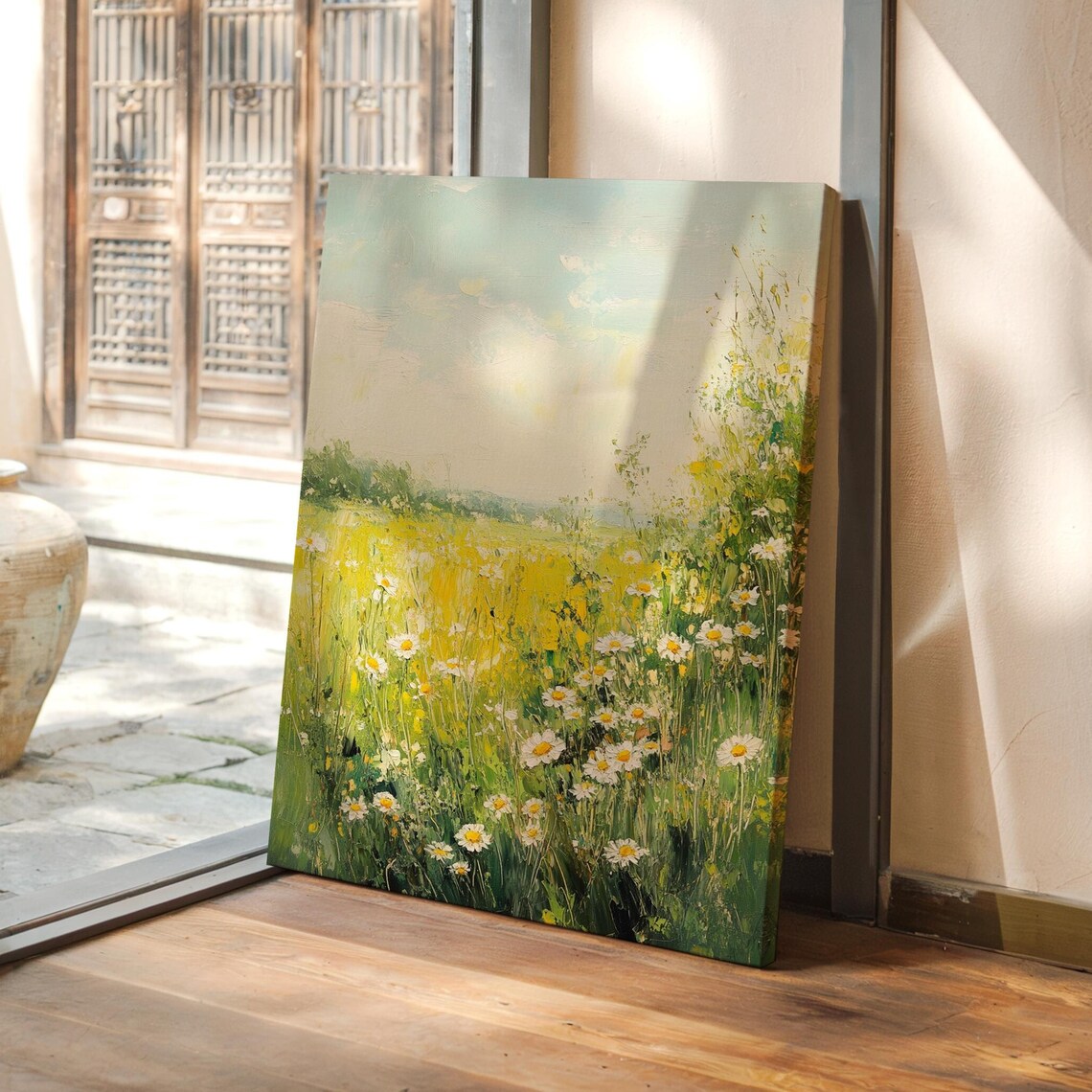 Wildflower Meadow, Vibrant Spring Landscape Art Print