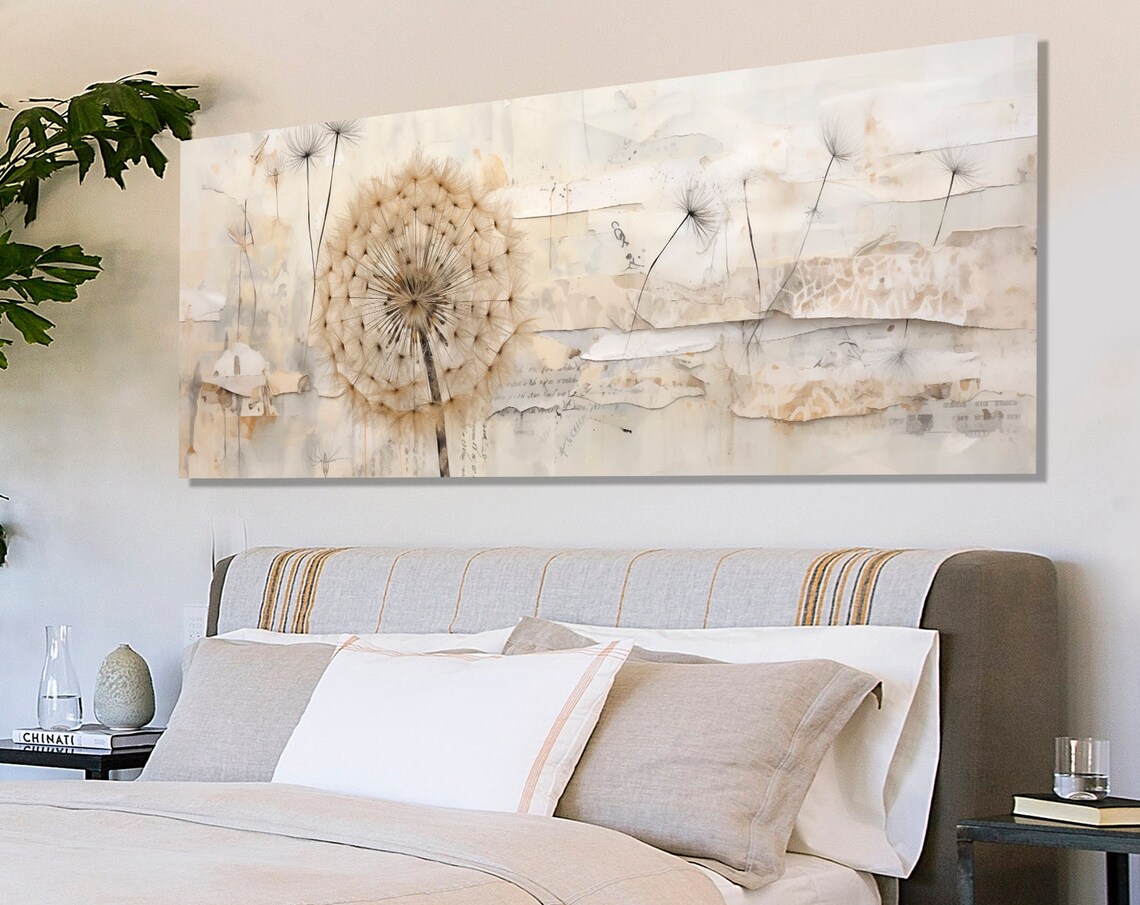 Abstract Dandelion Painting Print, Floral Wall Art - Image 3