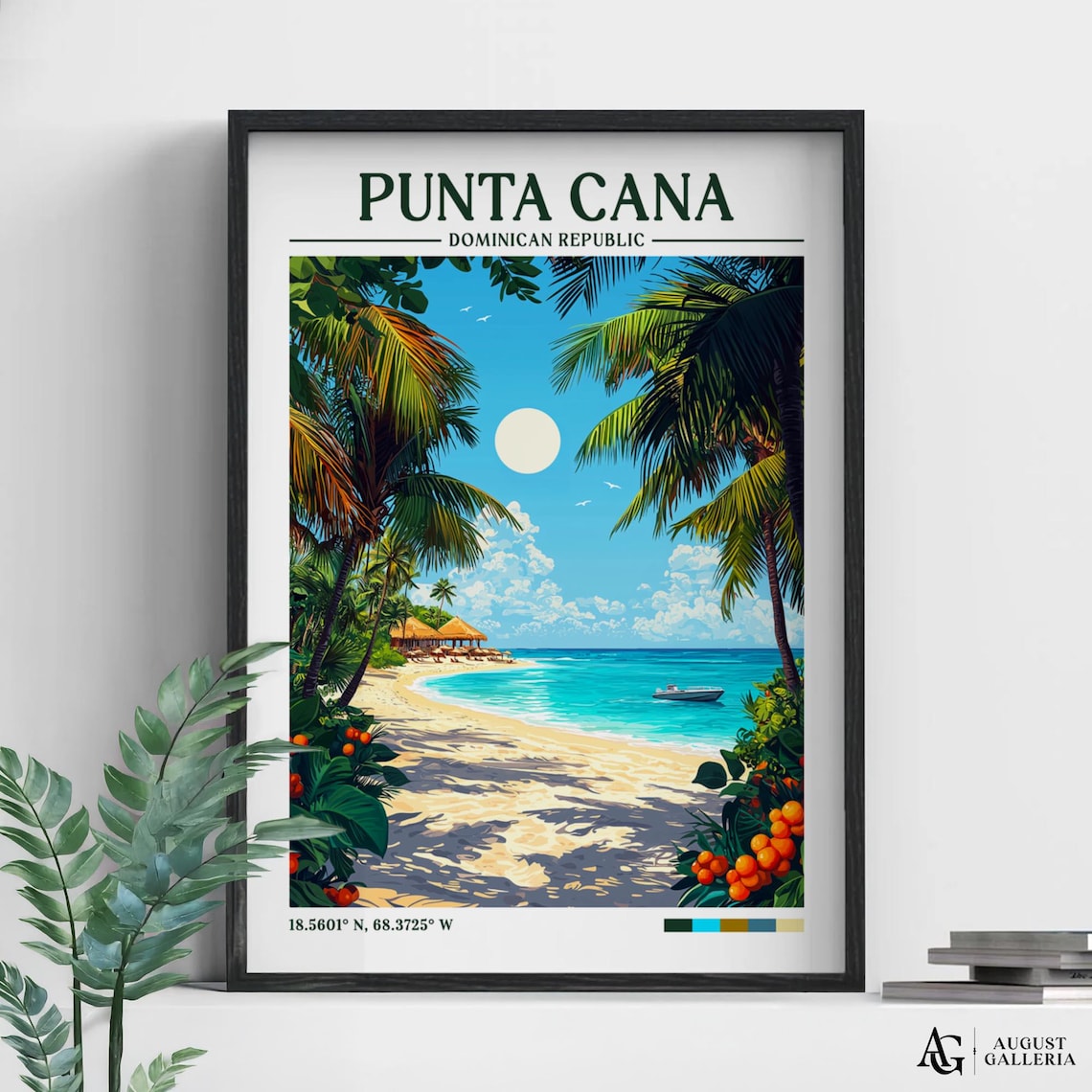 Punta Cana Retro Travel Poster, Wanderlust Illustration
