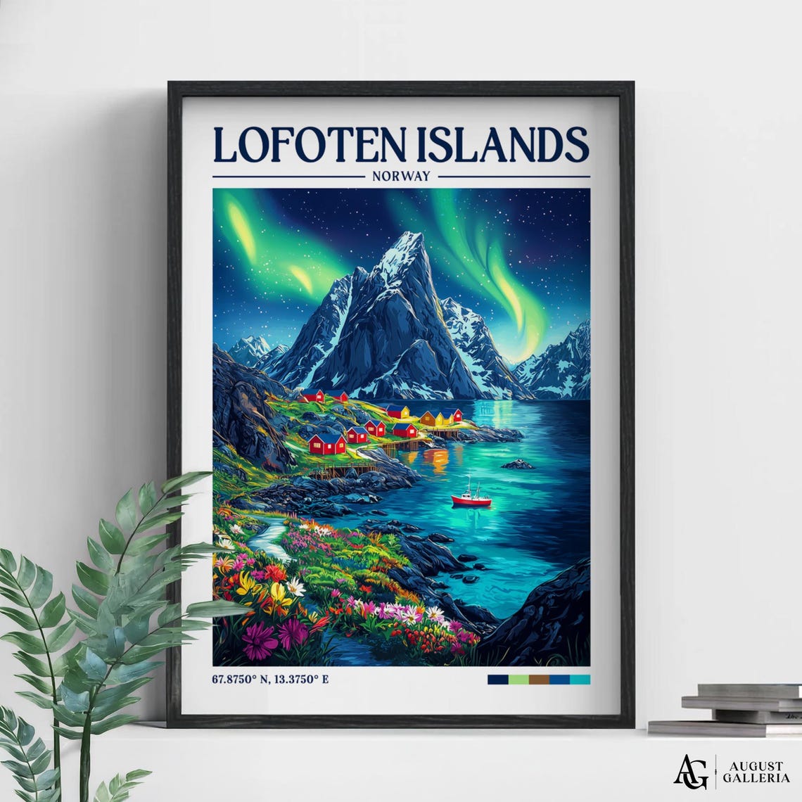 Lofoten Islands Retro Travel Print Wanderlust Posters Wall Art Framed Prints Canvas Poster