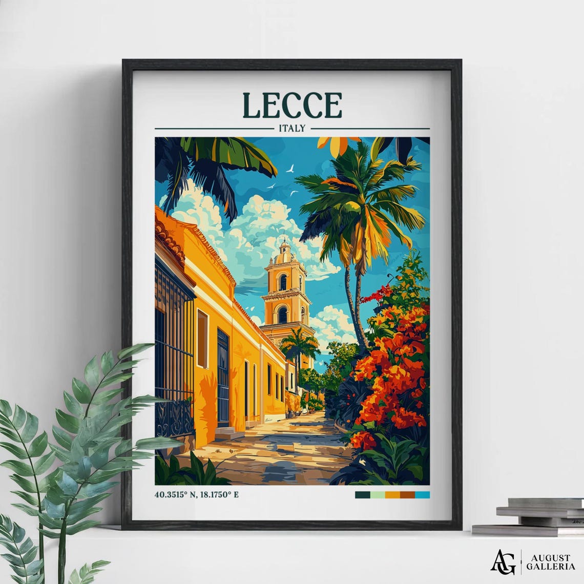 Lecce Italy Retro Travel Print Wanderlust Posters Wall Art Framed Prints Canvas Poster