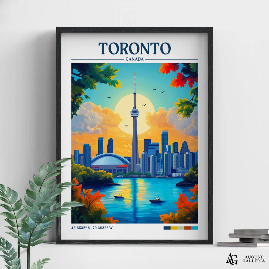 Toronto Canada Retro Travel Print Wall Art Framed Canvas Poster Illustration Wanderlust
