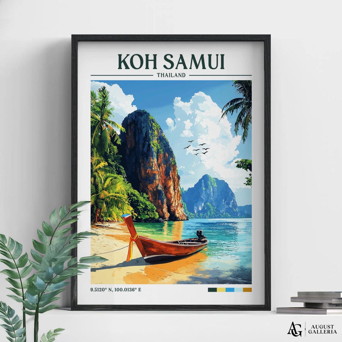 Koh Samui Thailand Retro Travel Poster