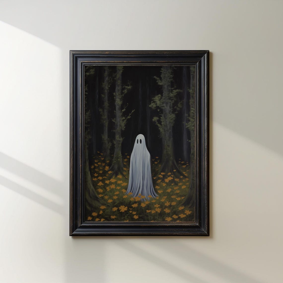 Spooky In Enchanted Forest Art Print Halloween Decoration Vintage Haunted Wall