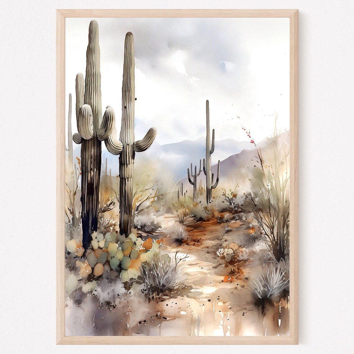 Saguaro National Park Travel Watercolor Poster