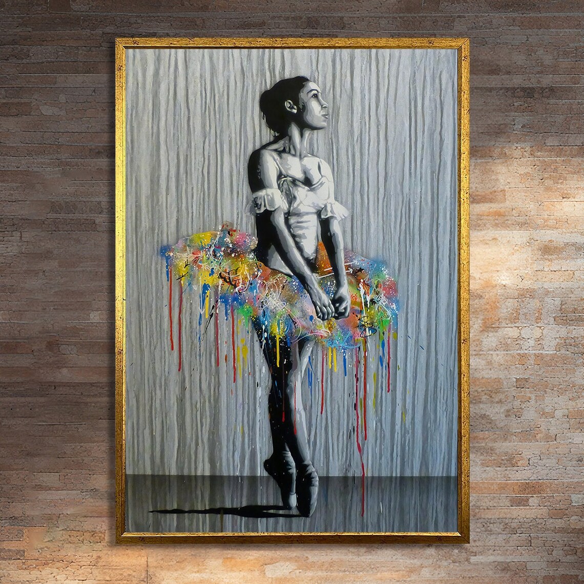 Graceful Ballerina, Pop Art Graffiti Painting