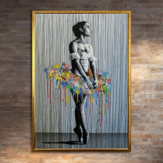 Graceful Ballerina, Pop Art Graffiti Painting