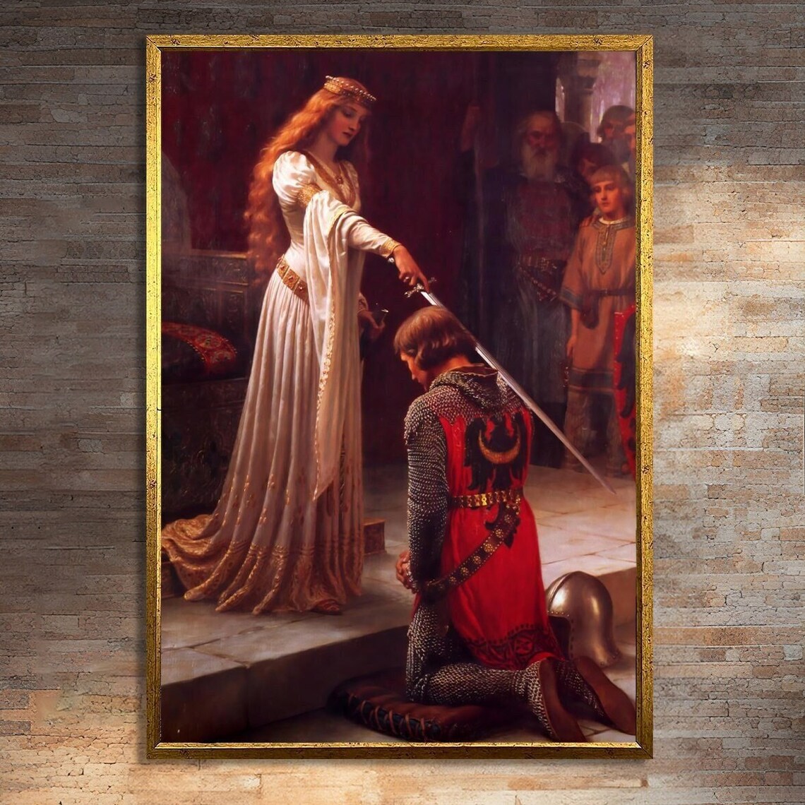 The Accolade By Edmund Leighton, Medieval Art Print