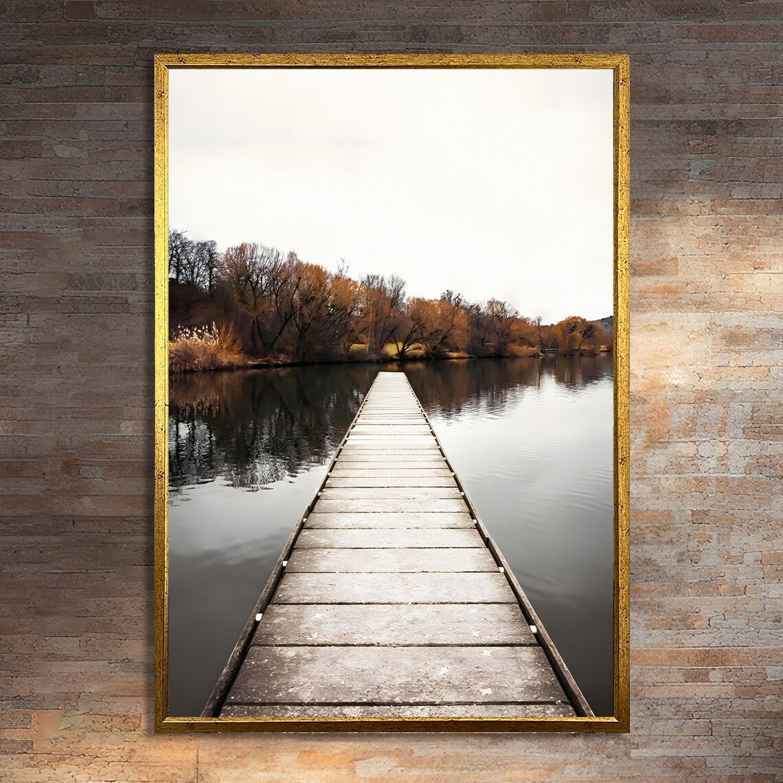 Pathway To Tranquility Lakeside Boardwalk Art Print