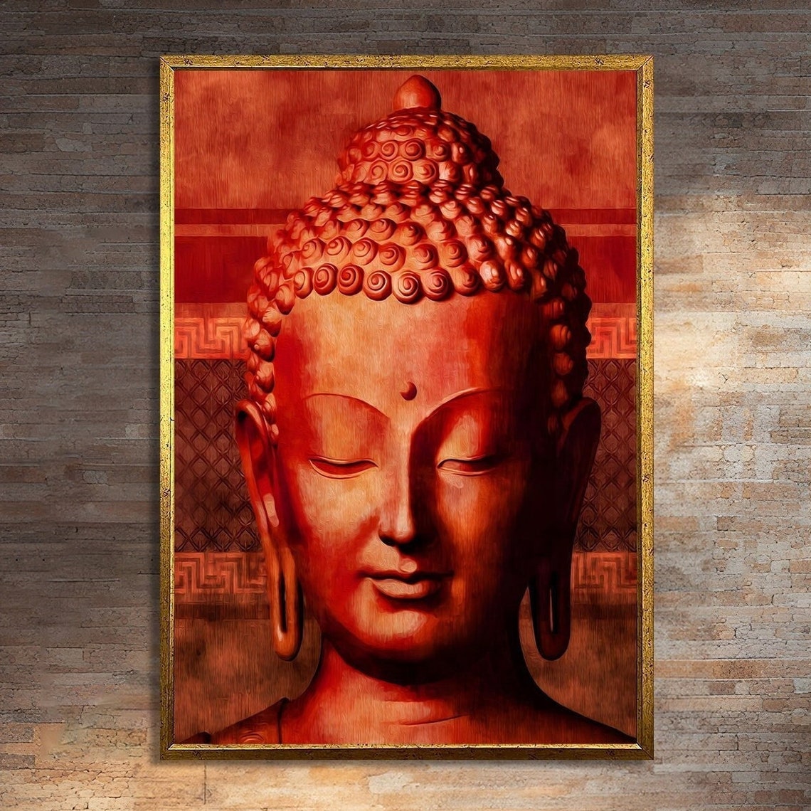 Serene Buddha Art Print, Tranquil Spiritual Painting