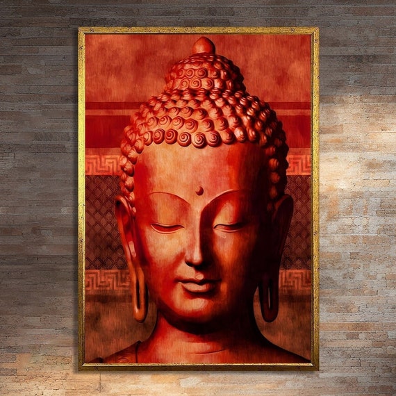 Serene Buddha Art Print, Tranquil Spiritual Painting