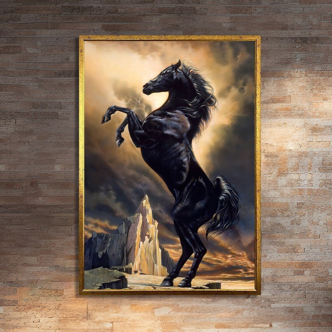 Majestic Black Stallion, Dramatic Horse Poster