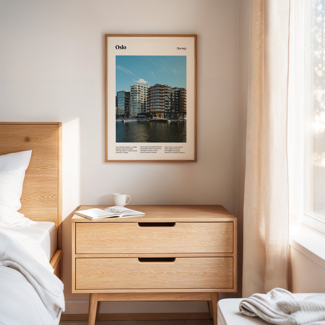 Oslo Travel Poster Oslo Skyline Print Norway Wall Art Scandinavian Decor Oslo Cityscape Nordic City Art Oslo Photograph - Image 2