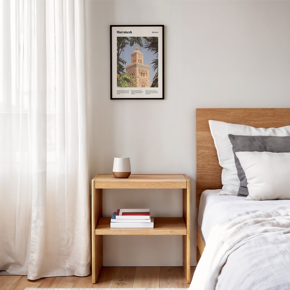 Marrakesh Koutoubia Mosque Minaret Palm Framed Morocco Poster - Image 3