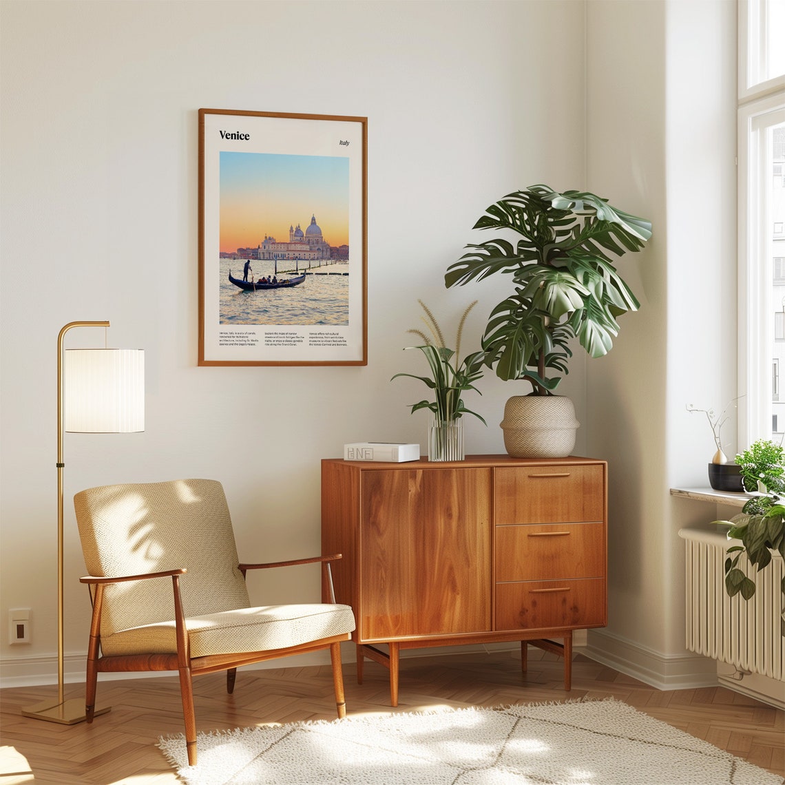 Venice Travel Poster Canal City Skyline Print Venice Wall Art Italian Cityscape Venice Photography Canal View Art Venice Art - Image 3