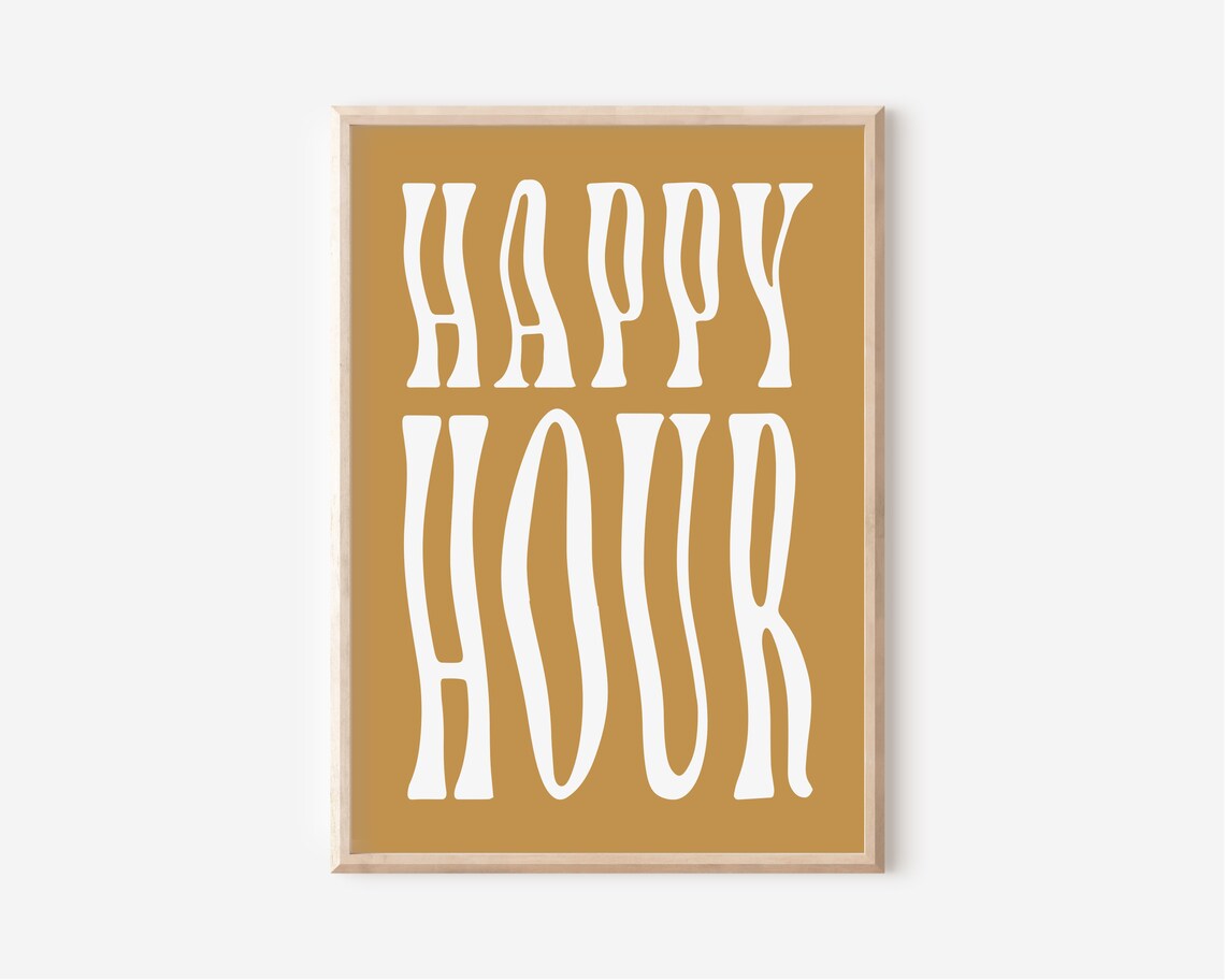 Happy Hour Cocktail Poster, Bar Cart Decor - Image 4