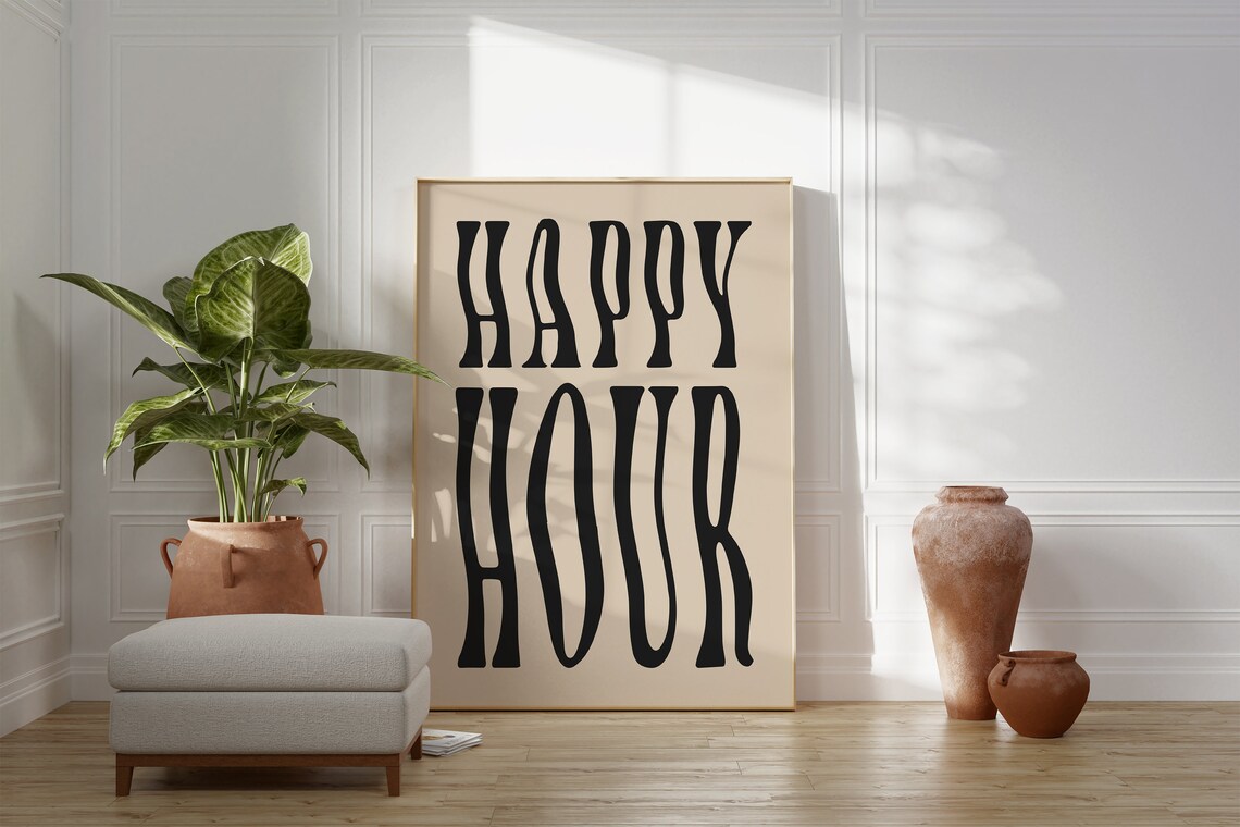 Happy Hour Cocktail Print, Bar Cart Art Print - Image 2