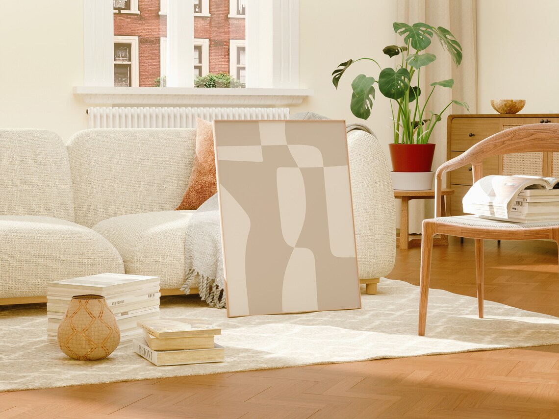 Beige Organic Shape Abstract Soft Neutral Minimalist Decor Poster - Image 3