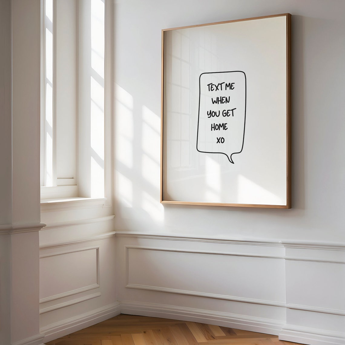 Text Me When You Get Home XO Speech Bubble Minimalist Quote Poster - Image 2