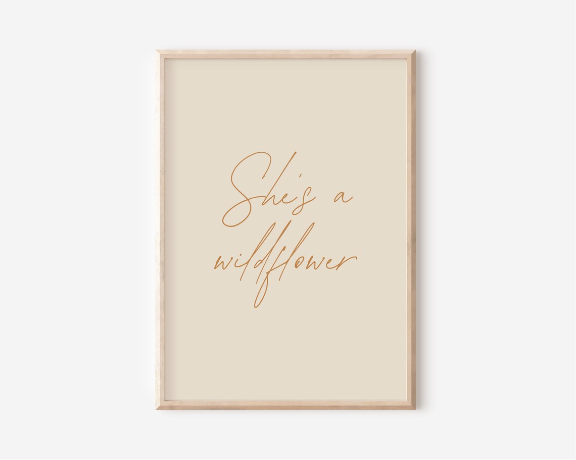 Shes A Wildflower Copper Script Boho Girls Nursery Wall Poster - Image 3