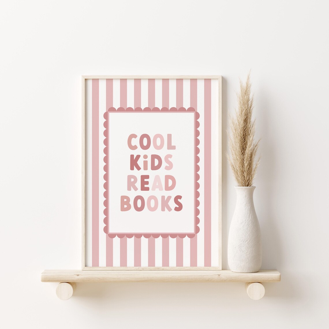 Cool Kids Read Books Pink Nursery Art Print - Image 3