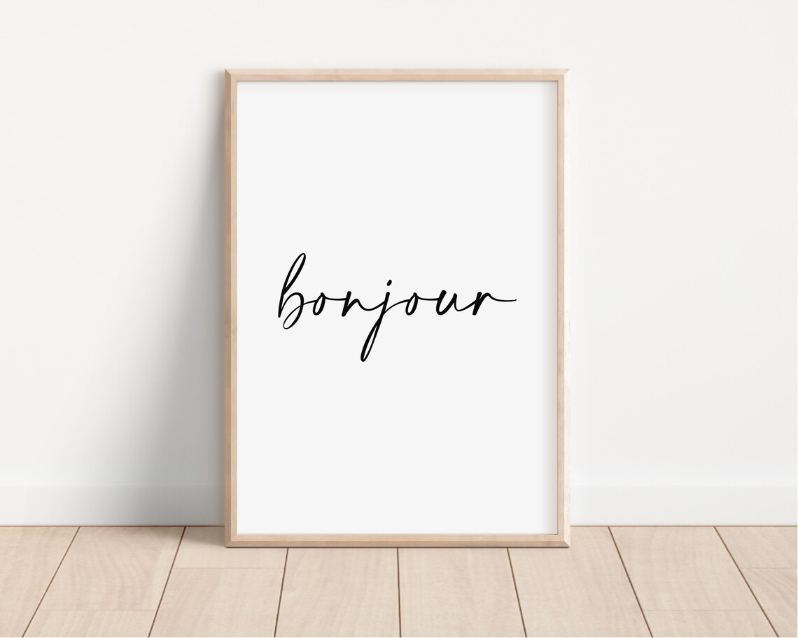 Bonjour French Quote Poster, Gallery Wall Art - Image 3