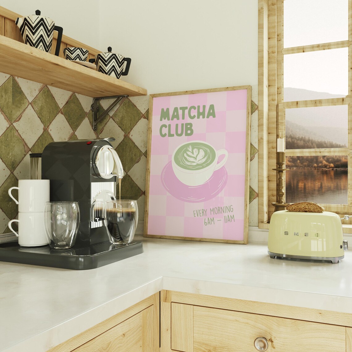 Matcha Latte Poster, Trendy Aesthetic Kitchen Wall Art - Image 3