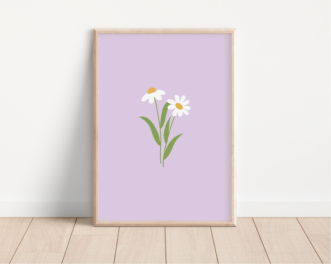 Daisy Print, Boho Floral Art Print for Nursery Decor - Image 2