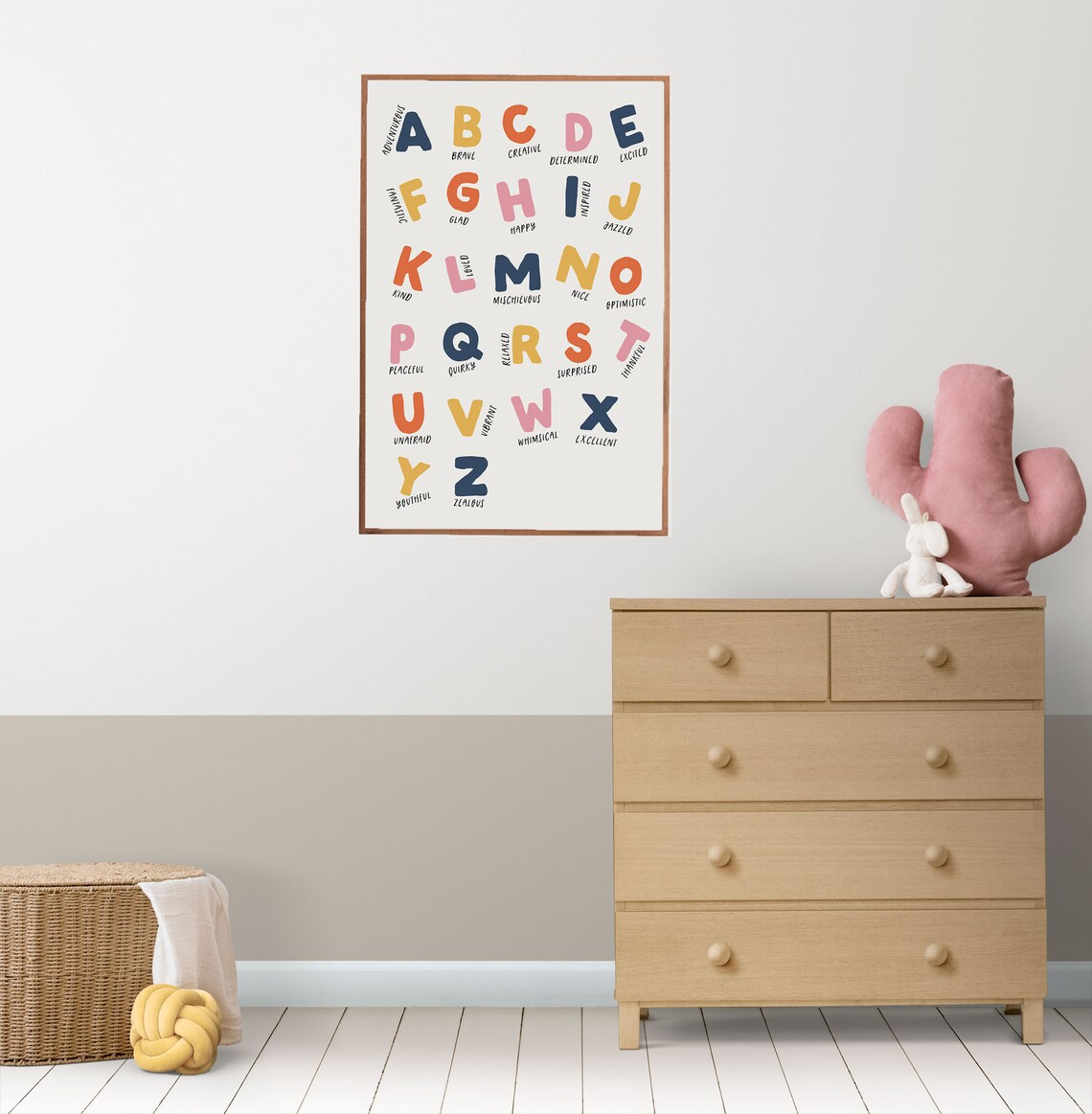 Alphabet Feelings A To Z Colorful Kids Nursery Room Decor Poster Gift - Image 5