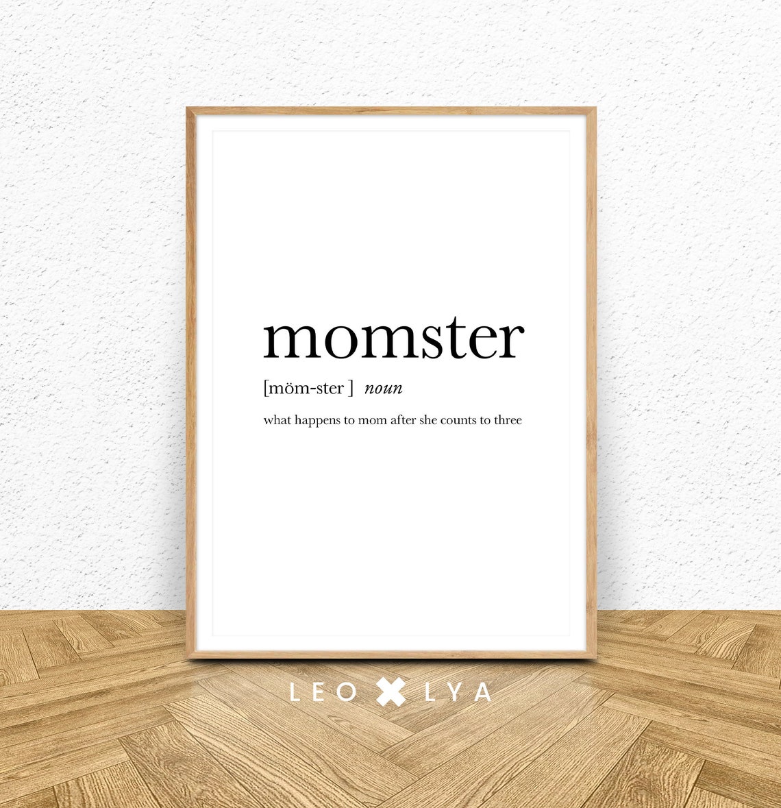 Momster Definition Funny Dictionary Art Poster for Mom Gift Wall Decor
