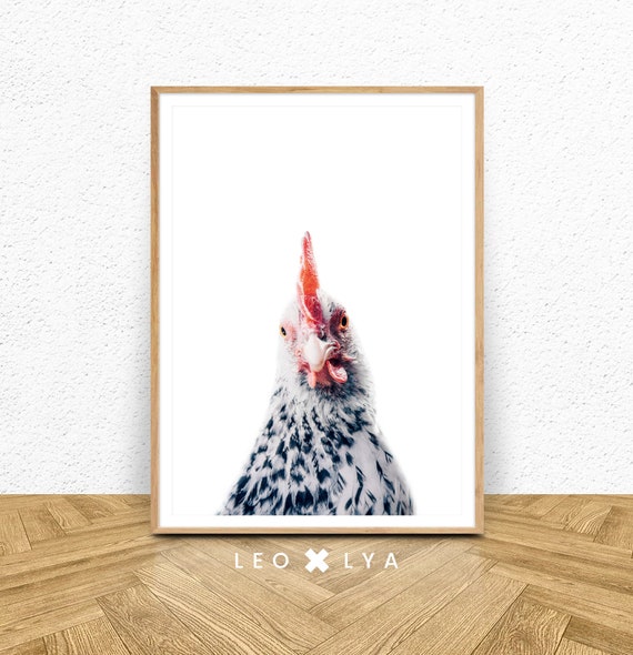 Chicken Farm Animal Art Print, Farmhouse Nursery Decor