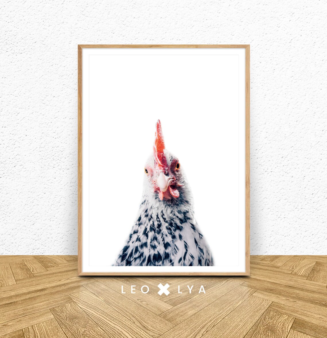 Chicken Farm Animal Art Print, Farmhouse Nursery Decor