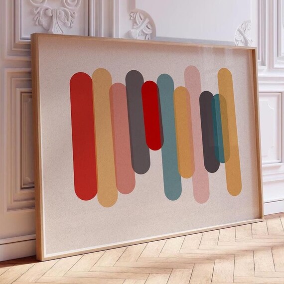Color Wall Art Bold Colorful Print Trendy Modern Poster Large Contemporary Decor Multicolor Fun Instant Gift