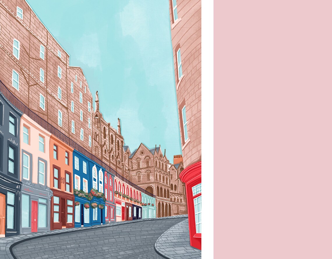Edinburgh Skyline Art Print, Scotland Travel Poster - Image 2