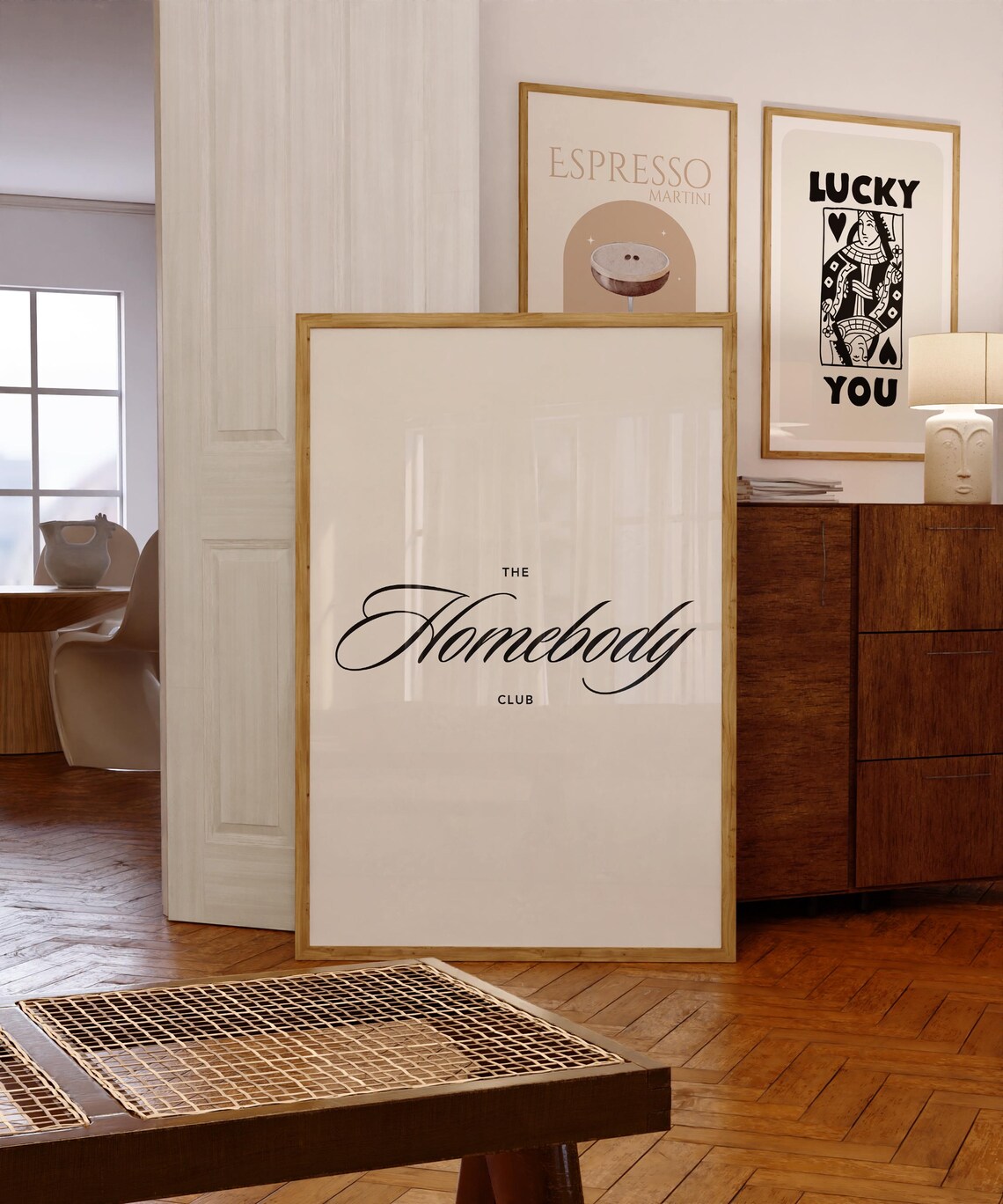 The Homebody Club, Neutral Living Room Art Print - Image 2