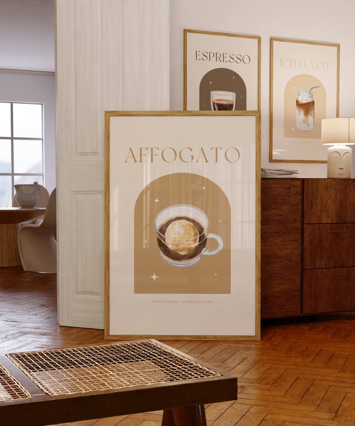 Affogato Espresso Vanilla Ice Cream Glass Cup Kitchen Wall Poster - Image 2