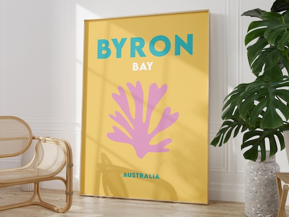 Byron Bay Minimalist Travel Poster, Beach Print