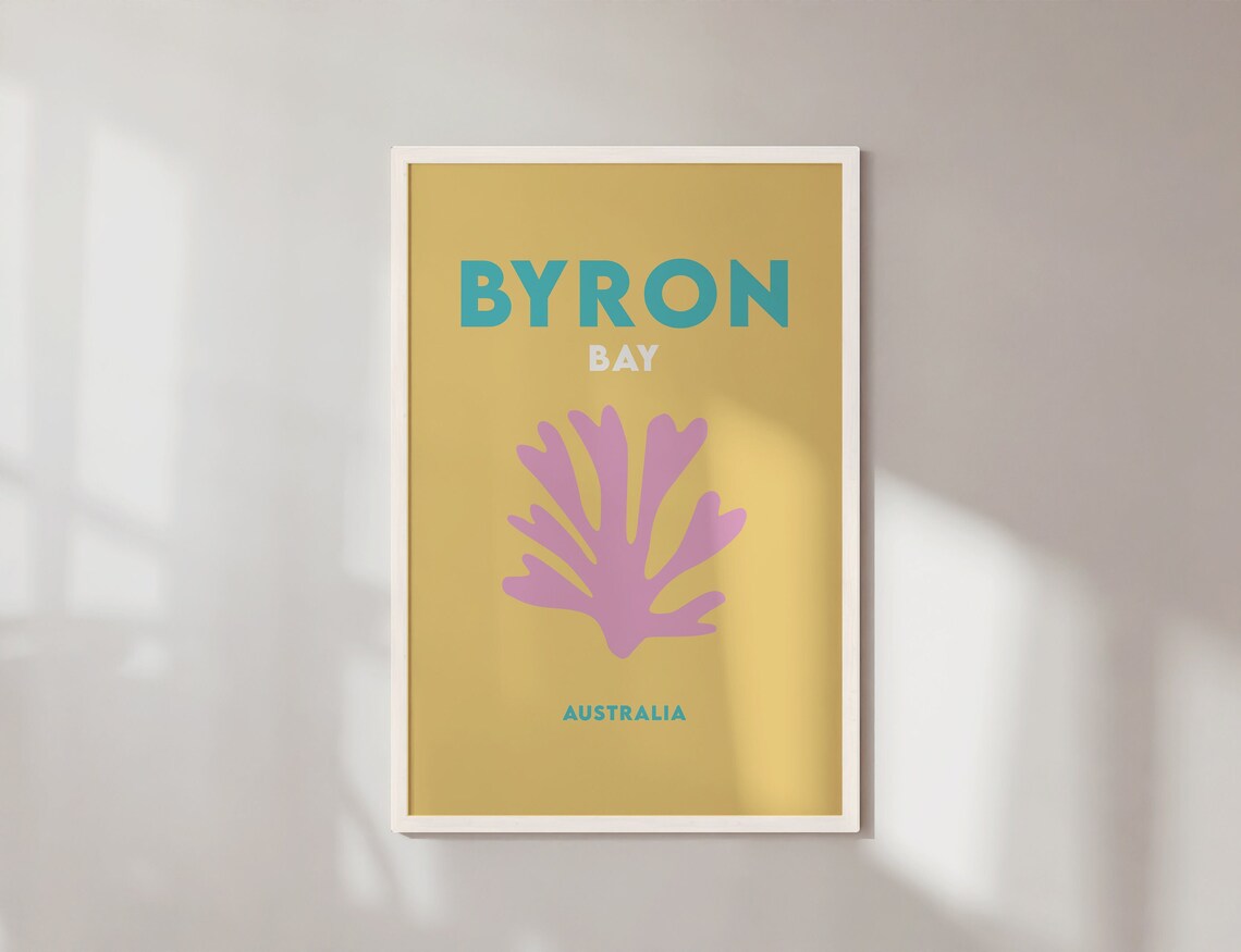Byron Bay Minimalist Travel Poster, Beach Print - Image 4