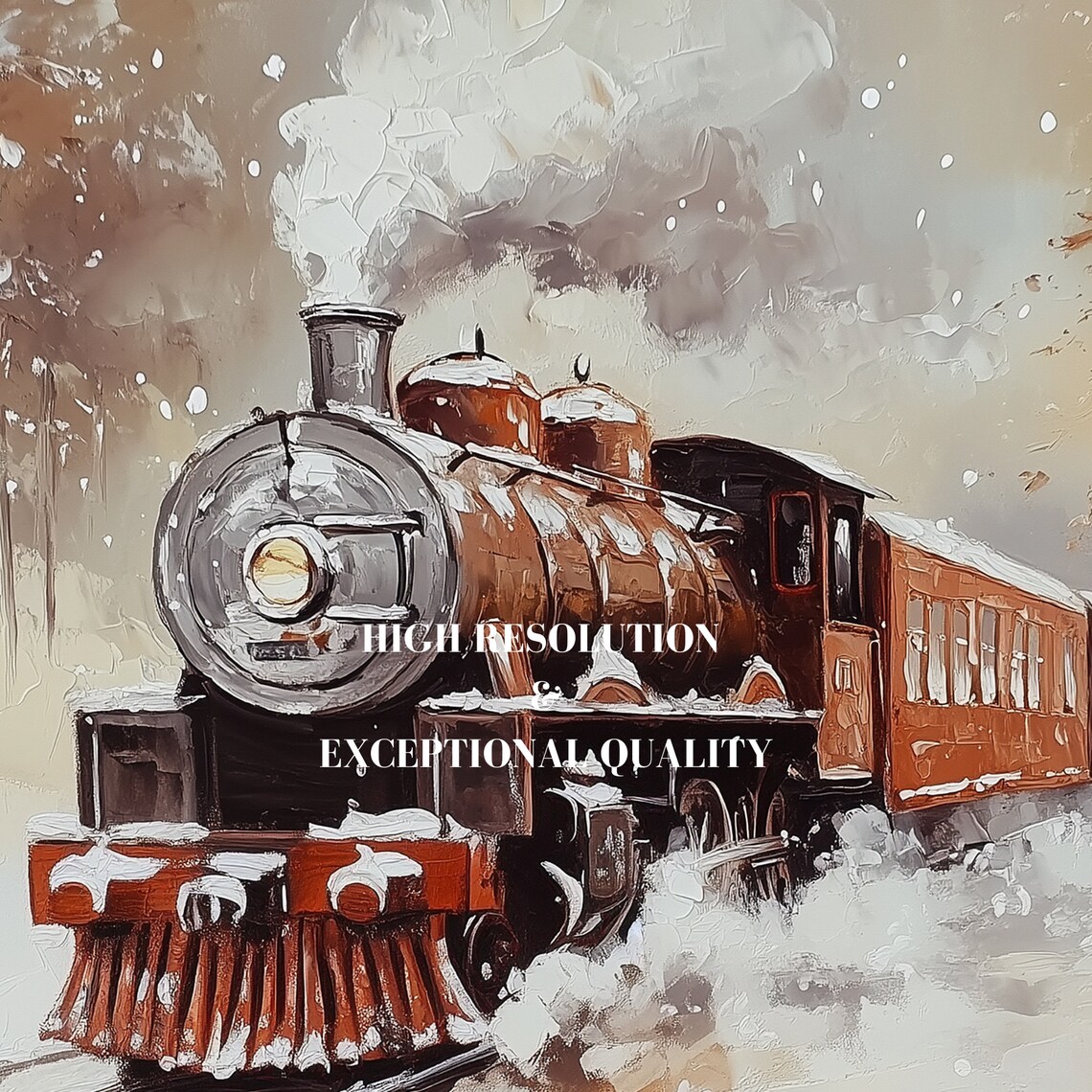Winter Steam Express Train, Vintage Christmas Travel Poster - Image 7