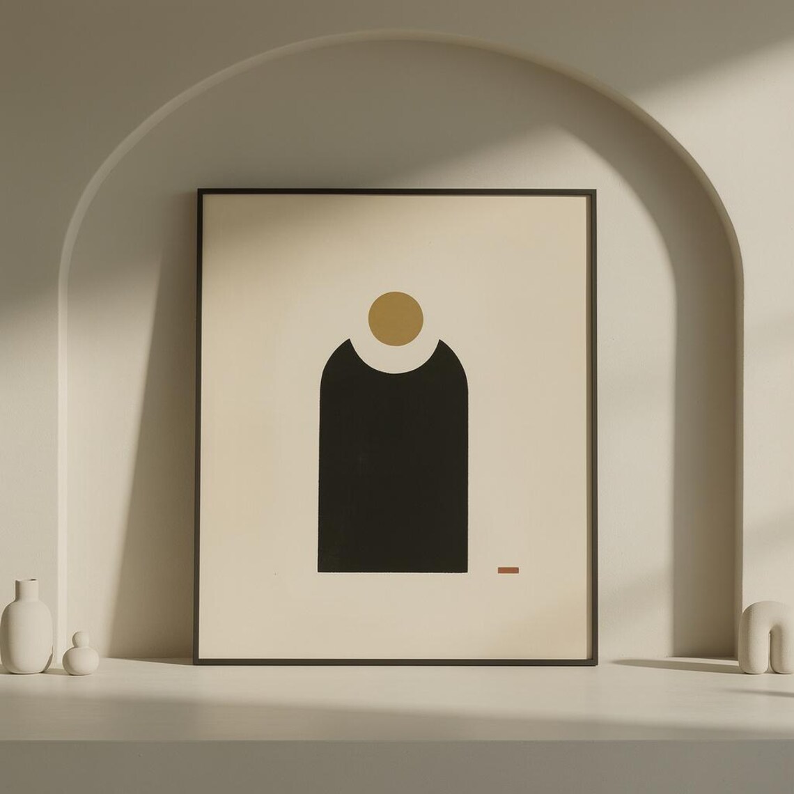 Minimal Abstract Arch, Modern Japandi Poster