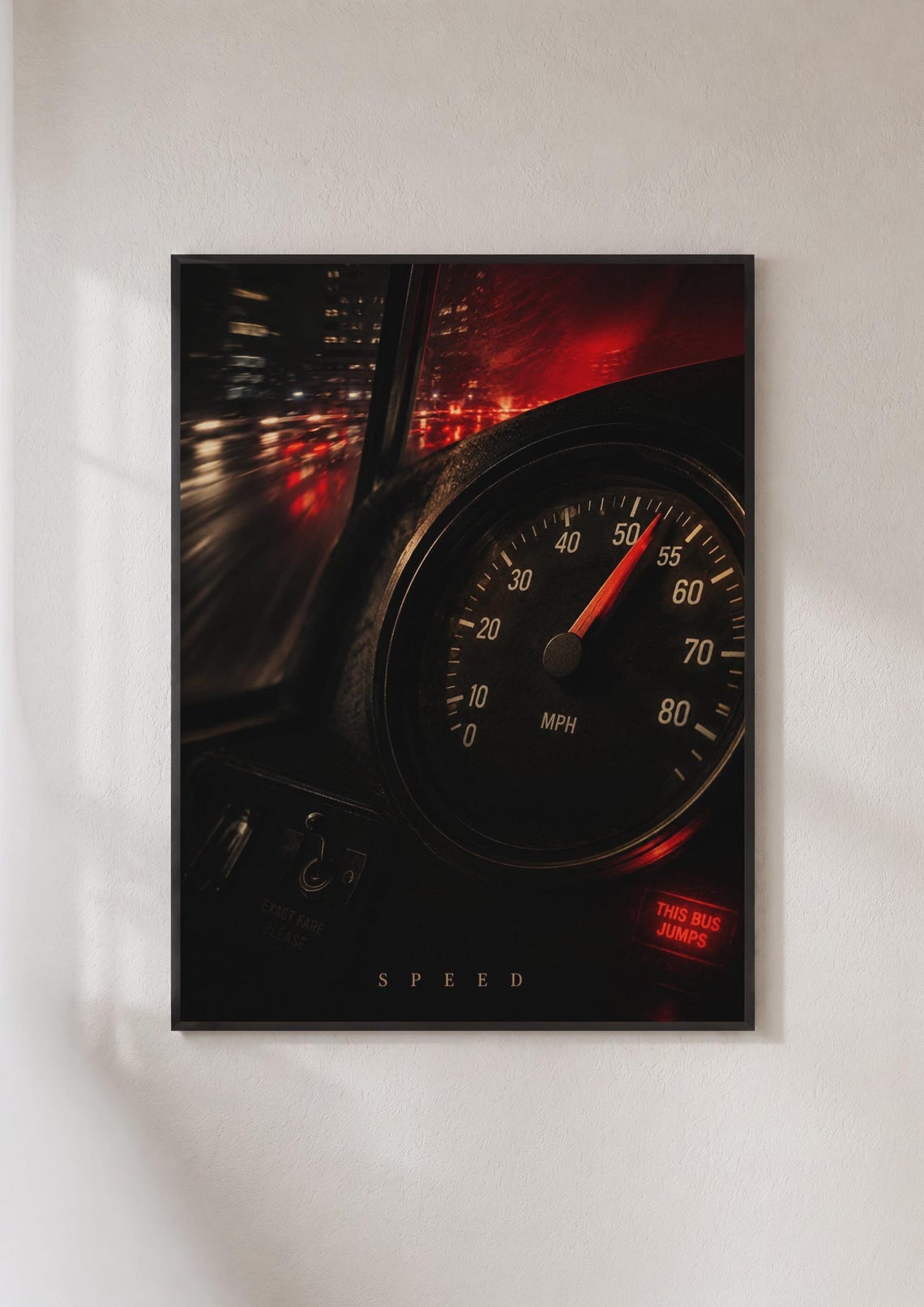 Speed 1994 Bus Speedometer This Bus Jumps Action Movie Poster