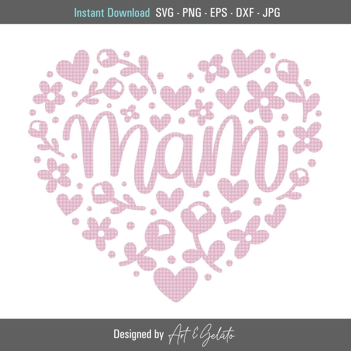 Mam Floral Heart Svg Mam Svg Mom Svg Happy Mothers Day Svg Mothers Day Shirt Svg Moms Love Svg Mother Svg Birthday Svg Cut File
